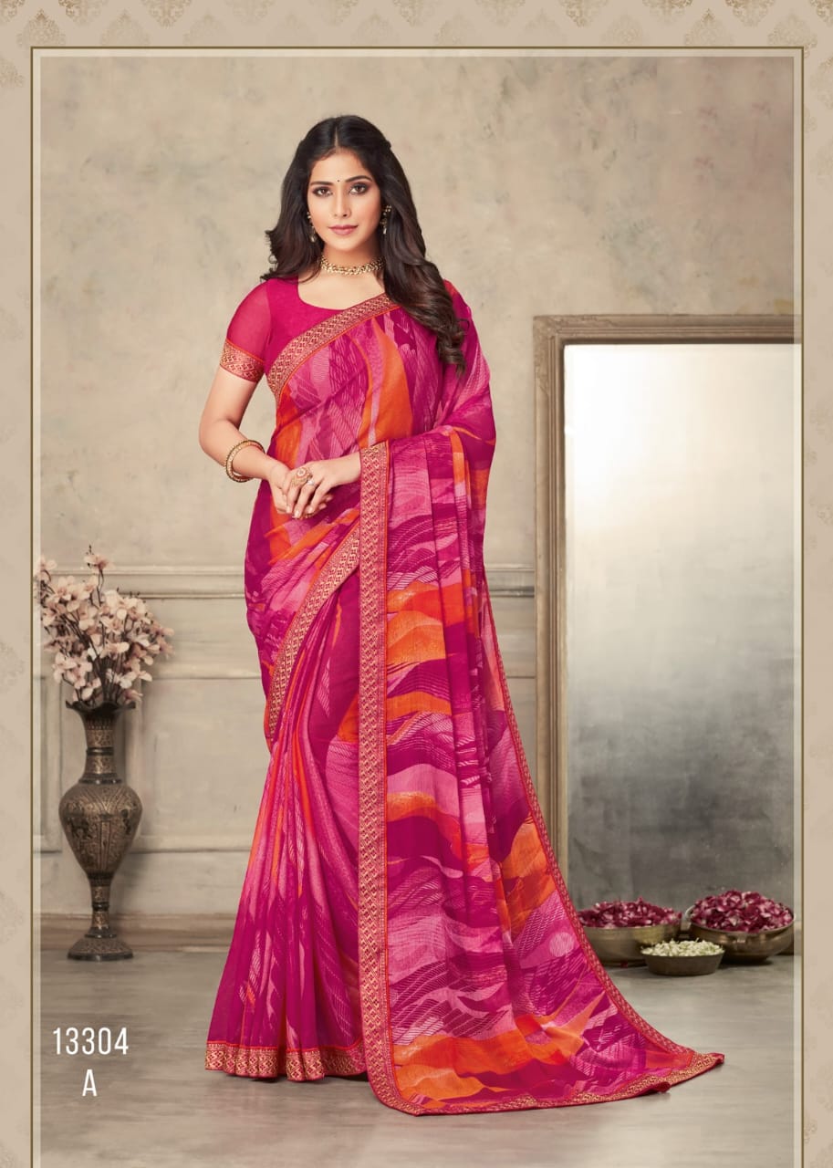 Ruchi Savera Hits Regular Wear Wholesale Printed Chiffon Saree Catalog